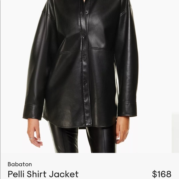 Aritzia vegan leather black jacket - Picture 1 of 3